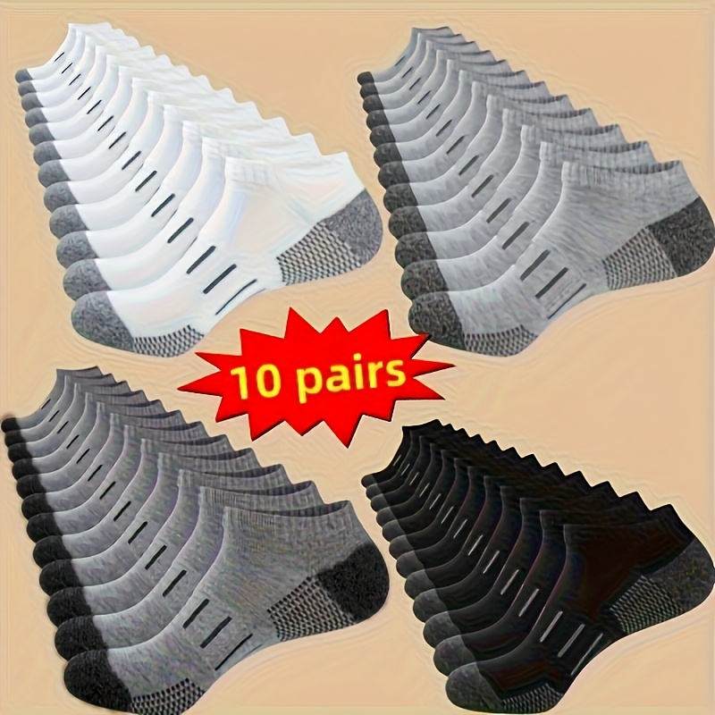 10 pairs of large sized mens sports socks womens socks mens cushioned short socks for running performance outdoor socks cycling socks suitable for spring summer and autumn