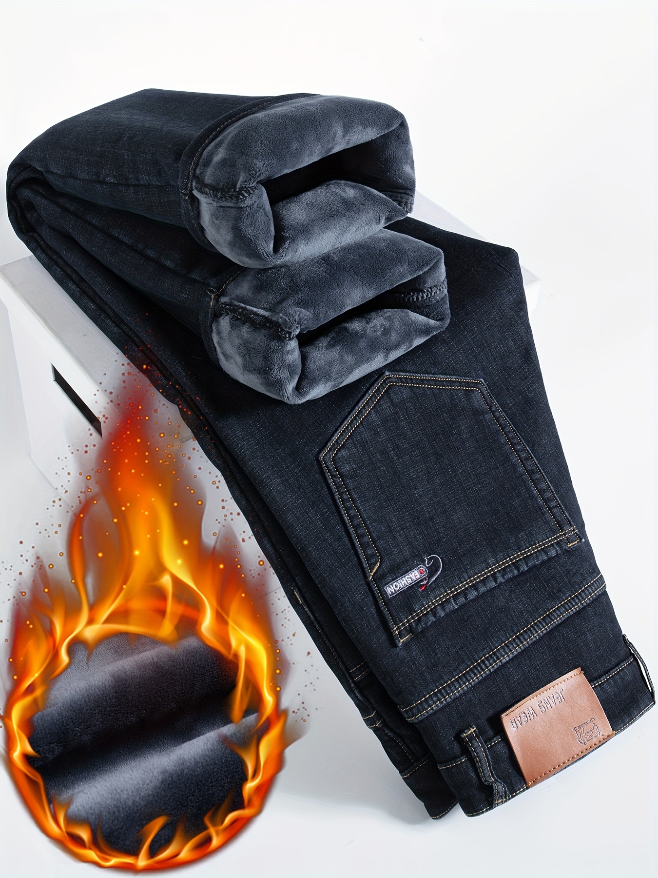 Fleece Lined Jeans Jeans With Warm Inside Men's Double L® Jeans