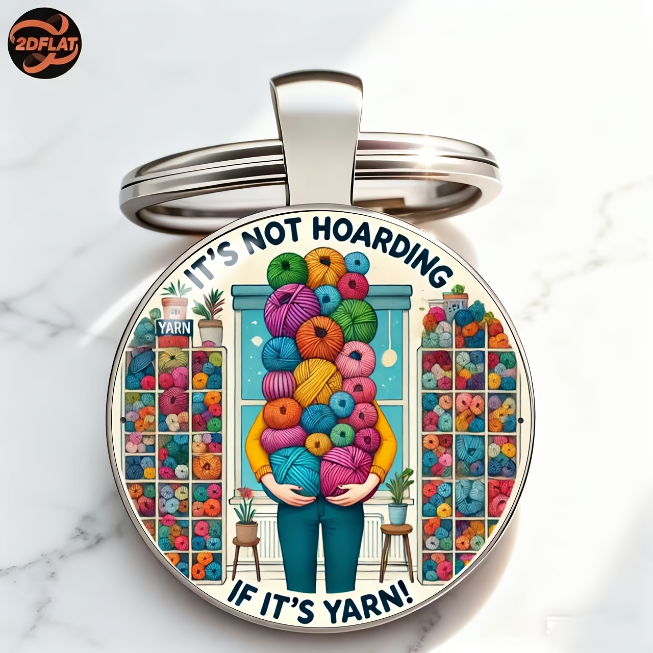 TEMU 1pc 2d Flat, Not Key Chain If Yarn, Collectors And Fishing Enthusiasts, Key Chain Decoration, , Fashion , Multifunctional Decoration, Holiday
