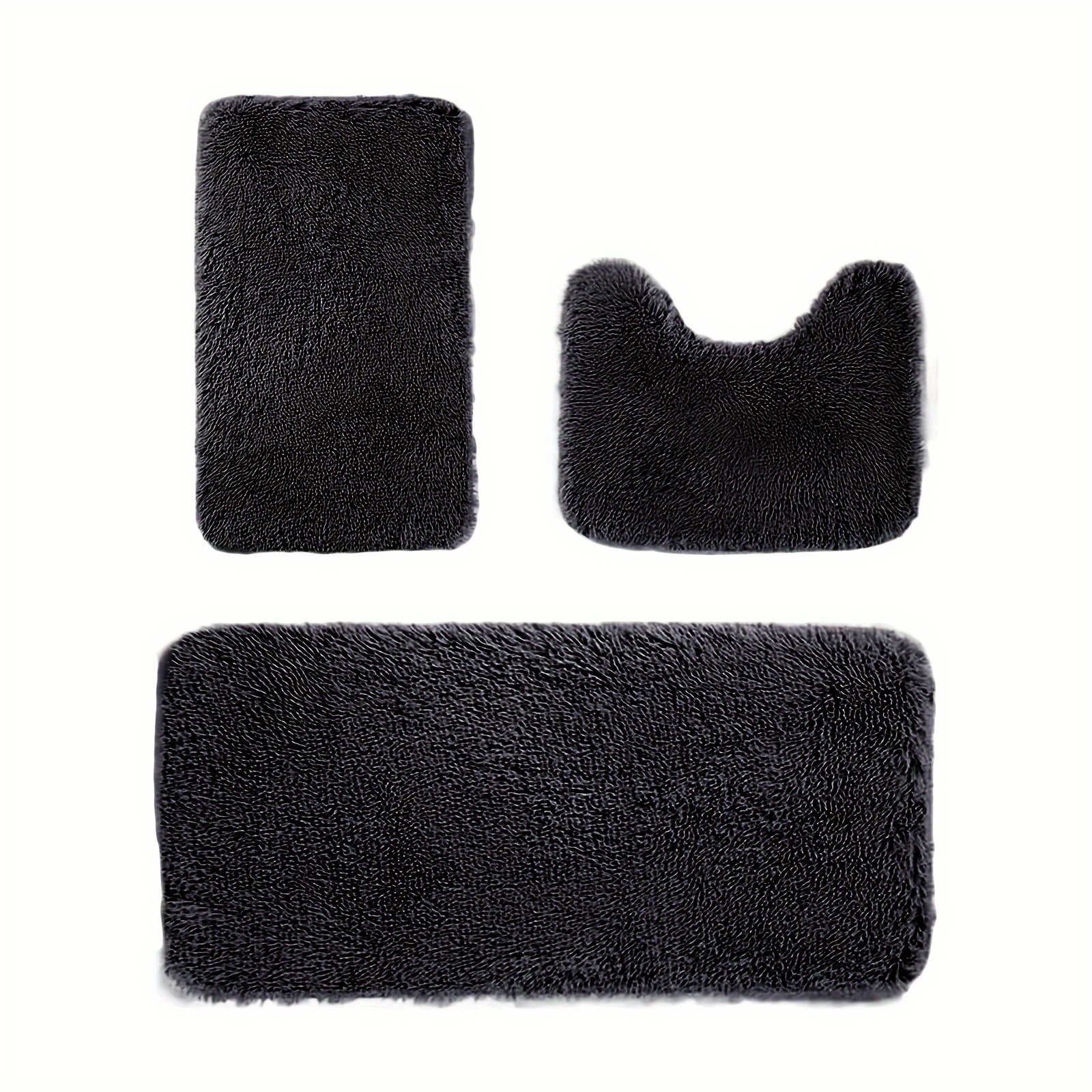 TEMU 3/4/5pcs Quickly Dry Solid Mats 4 Set Bathroom Rugs For Home New Years Eve Party Supplies Universal Soft Comfortable Water Absorption Non-slip Thick Machine Washable Easier To Dry Dark
