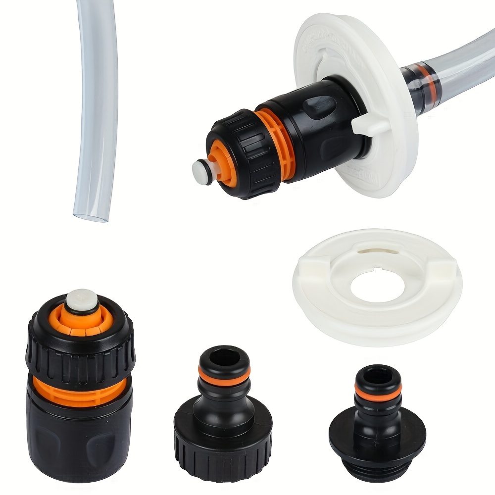 TEMU 1set Fuel Cap With Water Connection | Water Tank Cap Filling Adapter For Water Filler Nozzle | Motorhome Accessories (eco Version   Hose