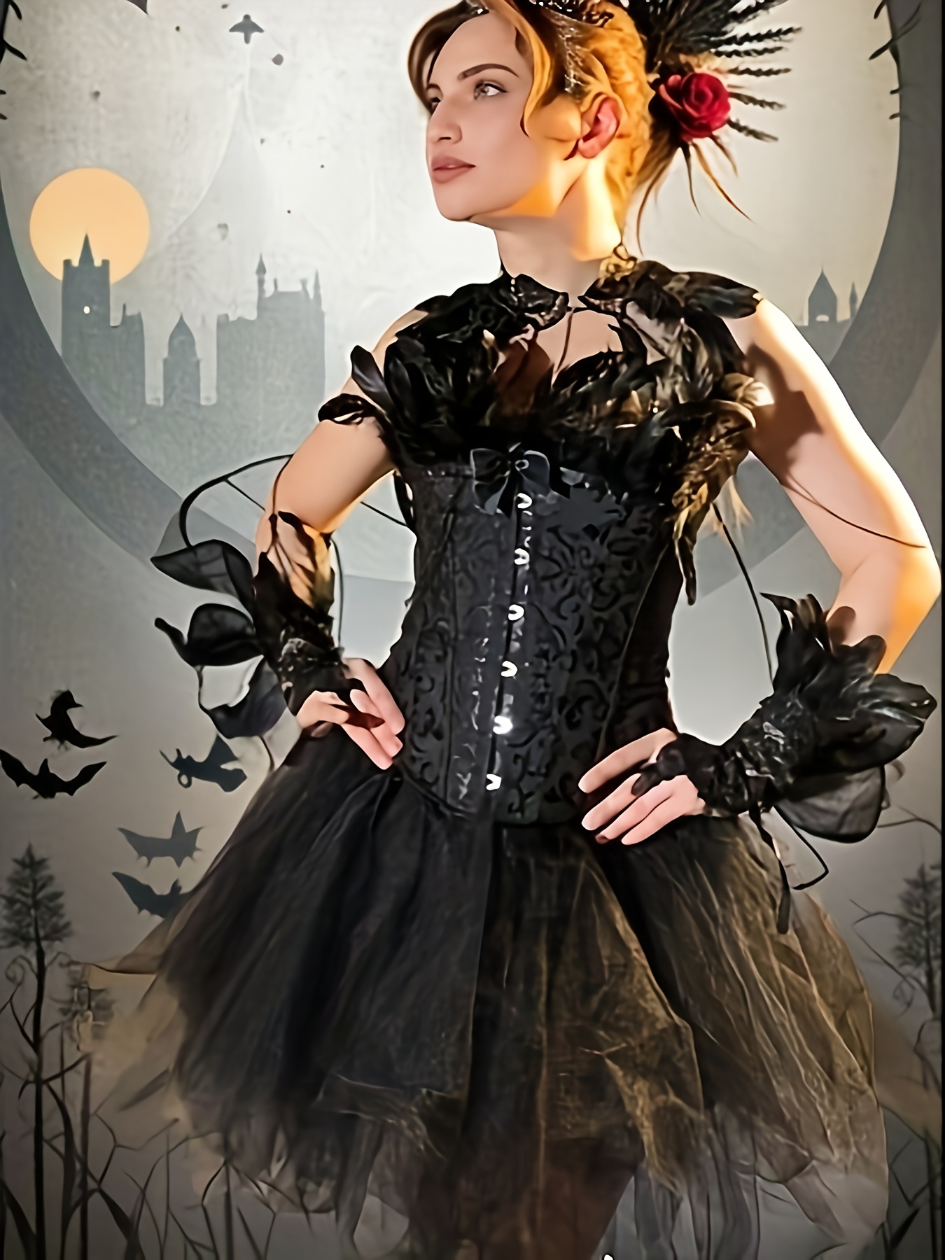 corsetto victorian in pizzo gonna tutu costume Temu Italy - Main Image