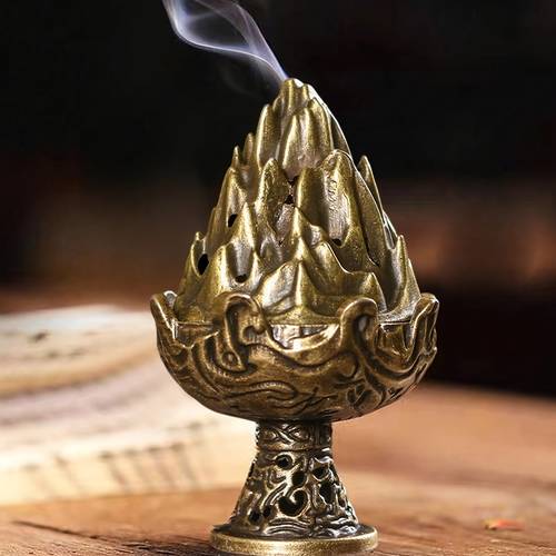 vintage style mini incense holder elegant copper alloy with intricate design aromatherapy home decor tea ceremonies gifts and traditional cultural practices incense holder