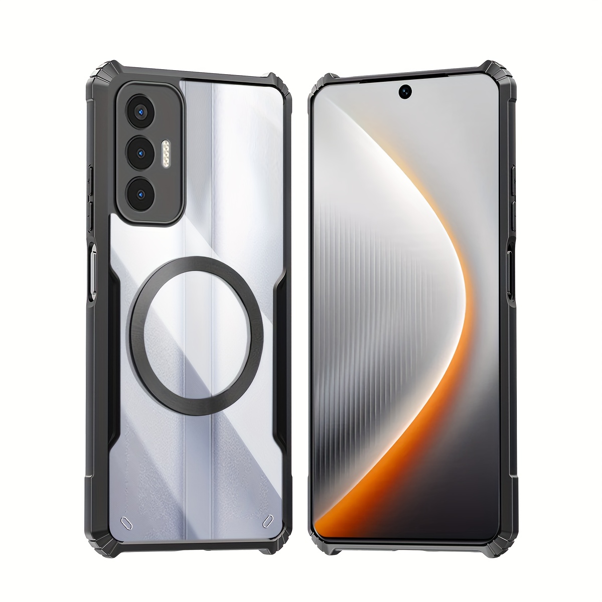 TEMU Funda Compatible con Tecno Pova 3 4G, Carcasa Magnética Antigolpes, Cubierta Suave Transparente de Acrílico con Protección para Cámara