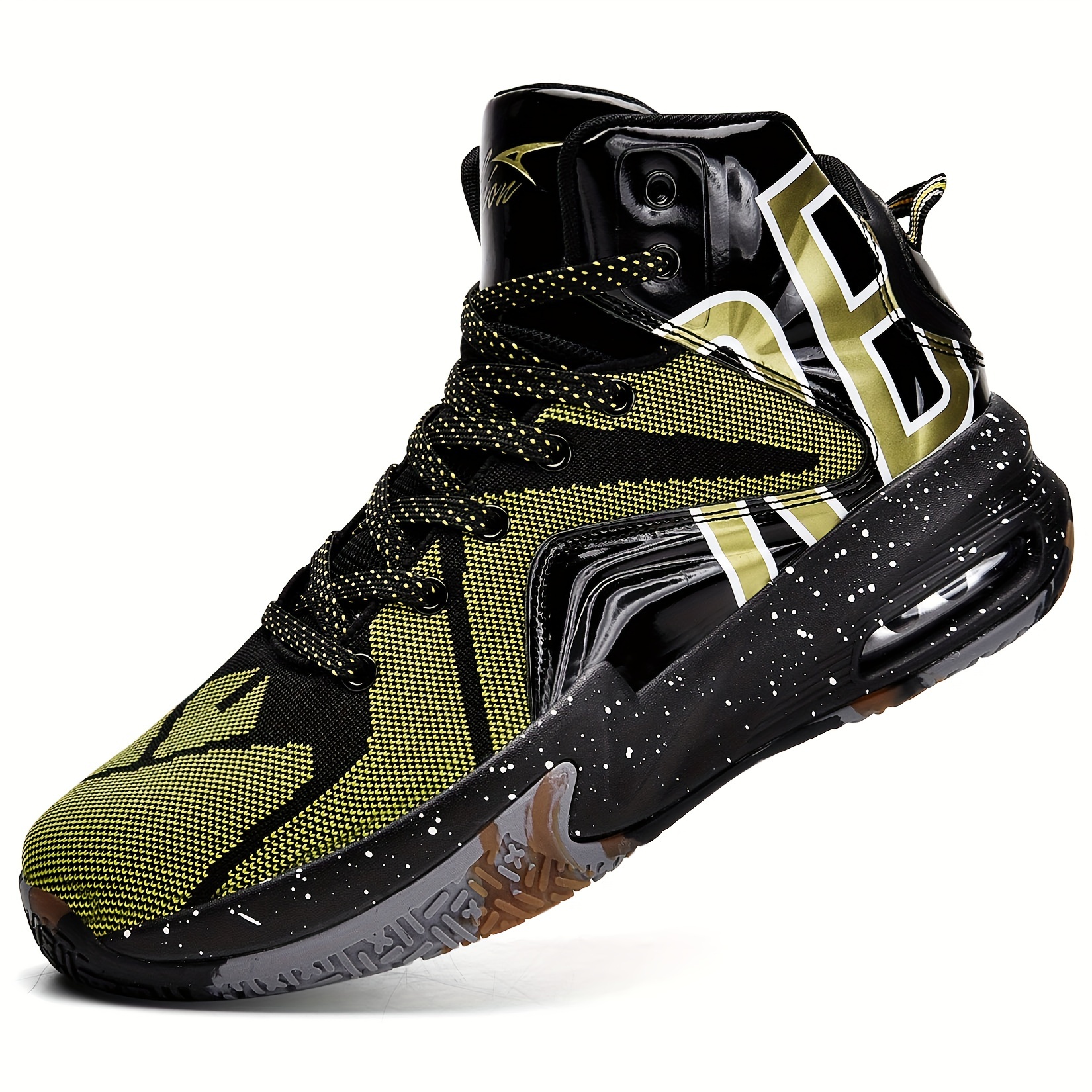 Men's High-Top Basketball Sneakers - Breathable, Non-Slip, Lightweight With Cushioning For Running, Training & Casual Wear