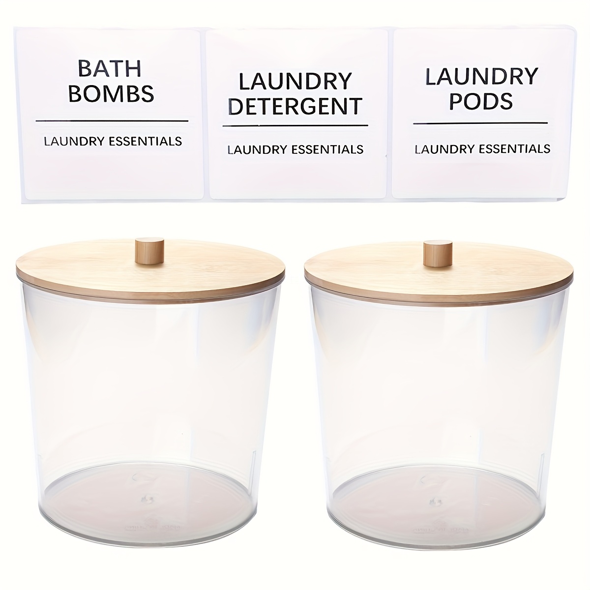 Image of 2pcs Large Storage Basket, Transparent Laundry Basket, Canisters