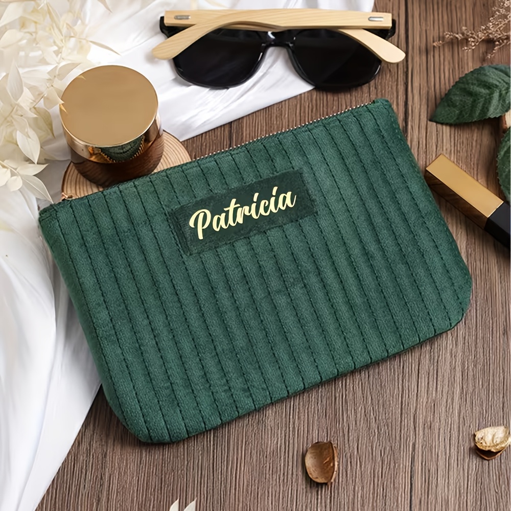TEMU Trousse per Trucco in Velluto a con Personalizzato - Borsa per Pennelli e Strumenti di , Design Portatile per Viaggi o Uso , Borsa Portaoggetti