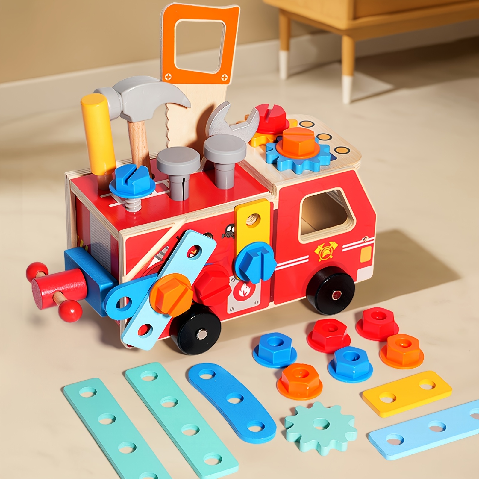 Fire Truck Tool Set with DIY Disassembly Toy Tools