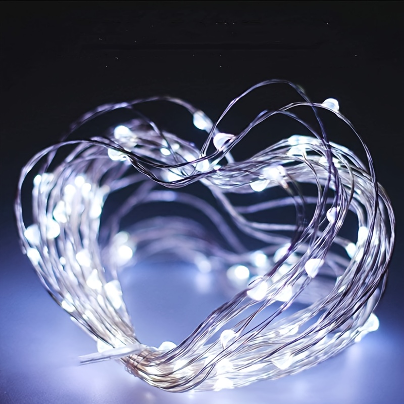1 Pack, LED Mini Lights for Wedding Dormitory, Bedroom, Party, Holiday, Tapestry, New Year, Wedding Decoration String Lights, Birthday Decoration String Lights Garden Holiday Decoration, Valentine'S Day Bouquet Decoration, Fairy Lights, USB Powered Lights for DIY Wedding Party Bedroom Christmas Battery Included Valentine'S Day Gift Flower Decoration (White)