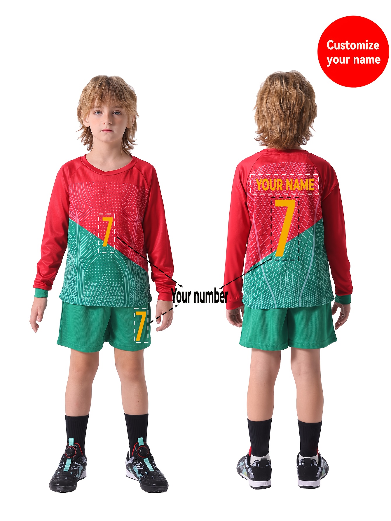 Kit Football Enfant Garçon Maillot De Foot Personnalisé Enfant/Adulte - Ensemble Domicile/Extérieur Avec Nom Et Numéro Maillot Foot Enfant Personnalisé