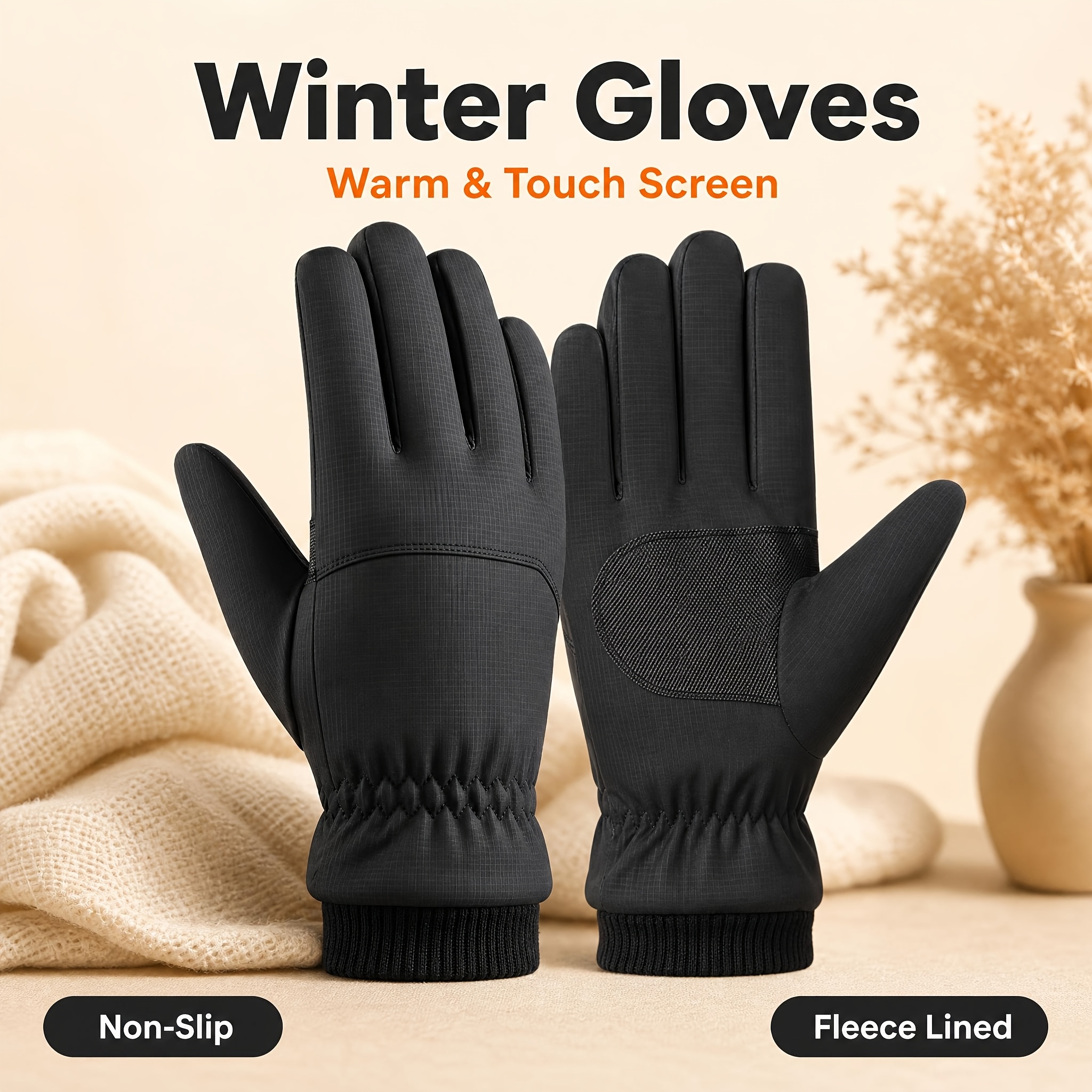 TEMU A Pair Of -lined, Thickened Touchscreen Gloves For Men And Women, Suitable For Cycling, Electric Bicycles, Motorcycles, And Driving. Universal