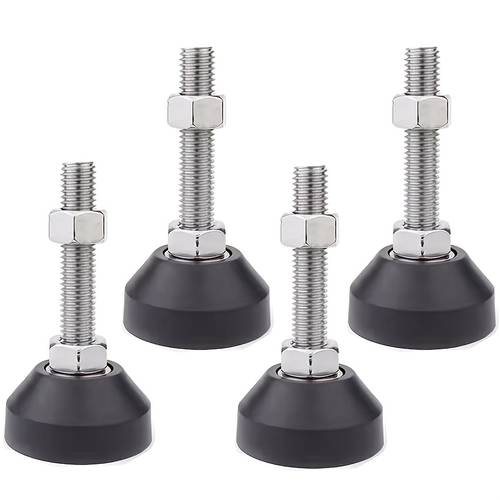 4 pack m6 adjustable leveling feet heavy duty swivel furniture glide levelers suitable for desks filing cabinets shelves chairs and more
