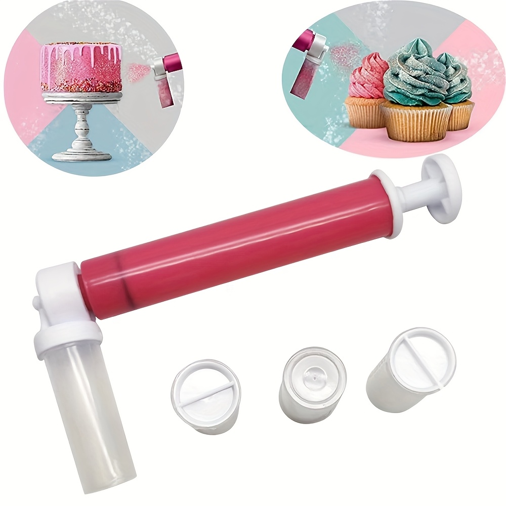 Image of A Sprayer For Coloring Mousse Cakes, Featuring A Set Of 4 Tubes For Flour Spraying, Ideal For Decorating Cakes And A Must-have Kitchen Baking Accessory