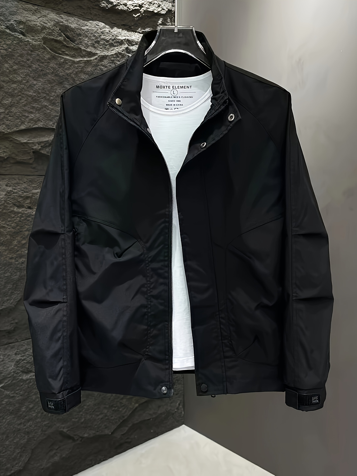 spring mens casual stand collar workwear jacket fashionable - Temu