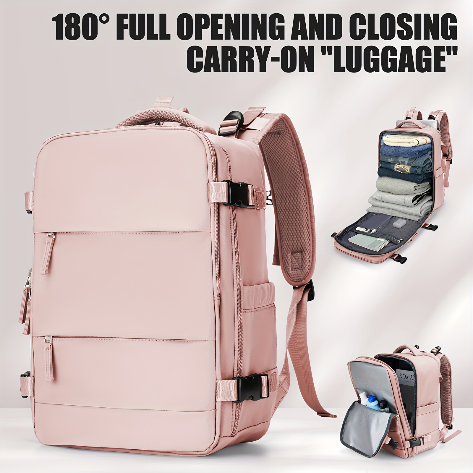 

Travel Minimalist Solid Color Backpack, Versatile Lightweight Daily Use Rucksack, Computer Backpack