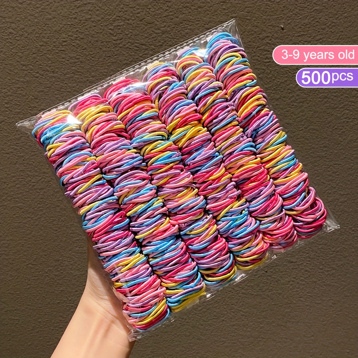 TEMU 500pcs Colored Elastic Mini Hair Ties, Suitable For Party Holiday Hair Styling, Perfect Gifts For Girls