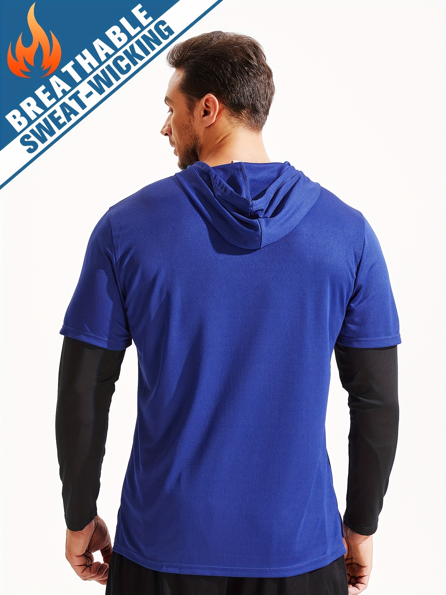 mens quick hoodie sweat wicking workout shirt hood Temu United
