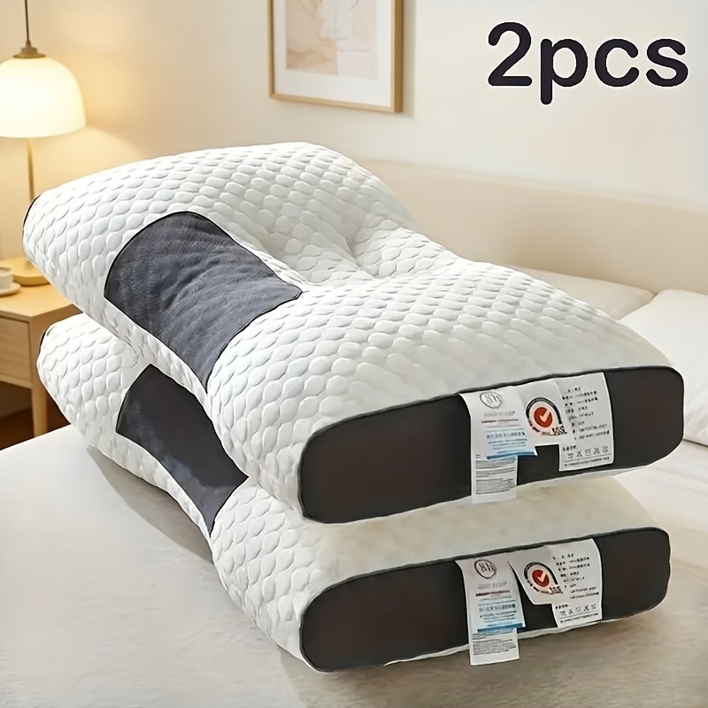2pcs Massage Neck Pillow For Sleeping, Neck Pillow With Quilted Design - Soft, Support For Sleeping, Hypoallergenic Polyester Cover, Removable & Washable, Modern Neck Pillow | Soft, Pillows For Neck And Shoulder - Image 4