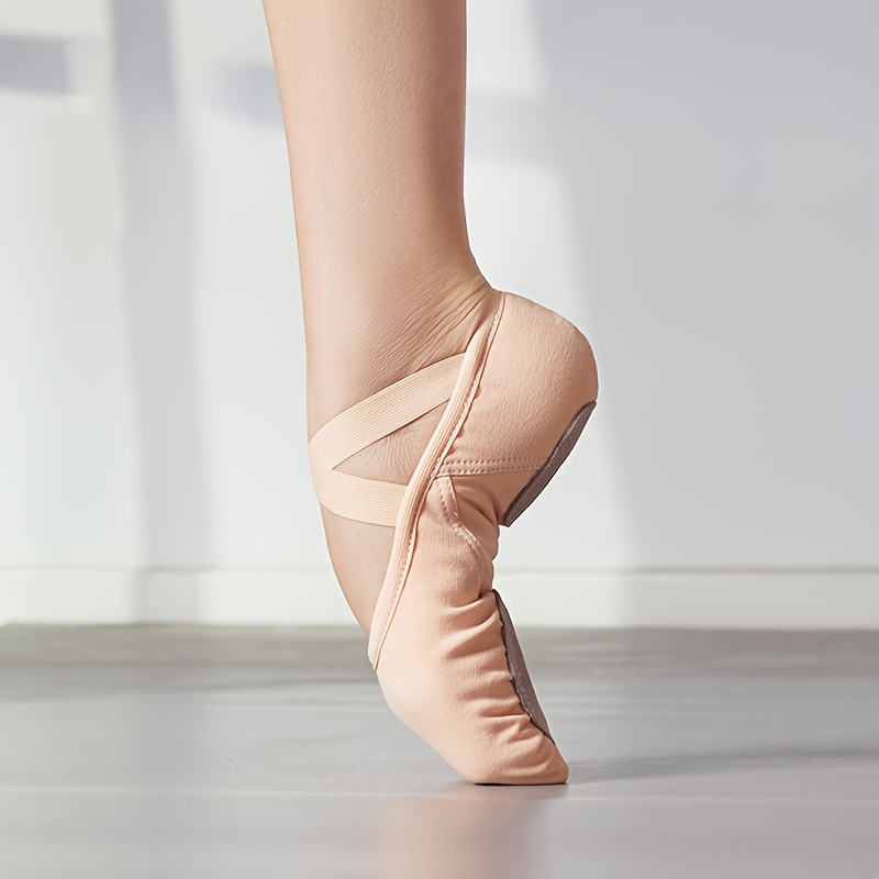 Chaussons Demi-Pointe En Toile Pour Danse Classique, Yoga, Pilates | Pour Filles Et Femmes | Souples, Avec Semelle Split Plate