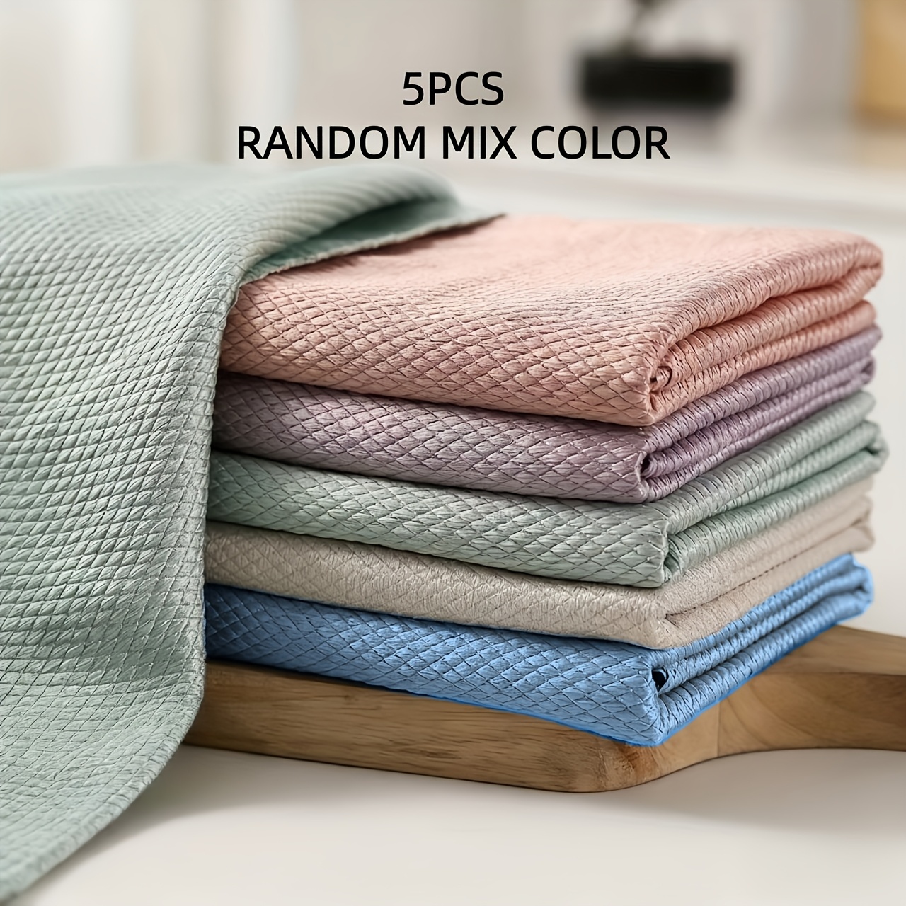 5pcs Random Cleaning Cloth, High- Watermark Removal Glass Cloth, Erases Water Stains Without Leaving , Suitable For , Quick And Convenient