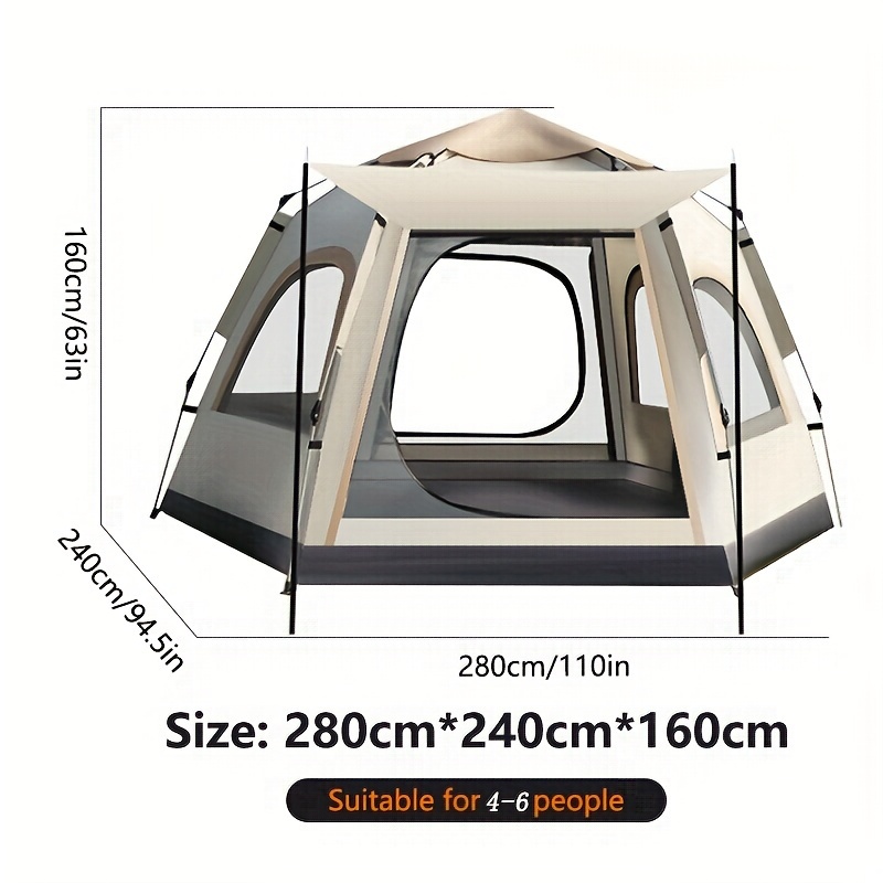 великий шатер для сімейних зборів у формі шестикутника: підходить для 46 осіб, ідеальний для весняних, літніх та осінніх виїздів купуйте на temu та починайте заощаджувати детальніше 8