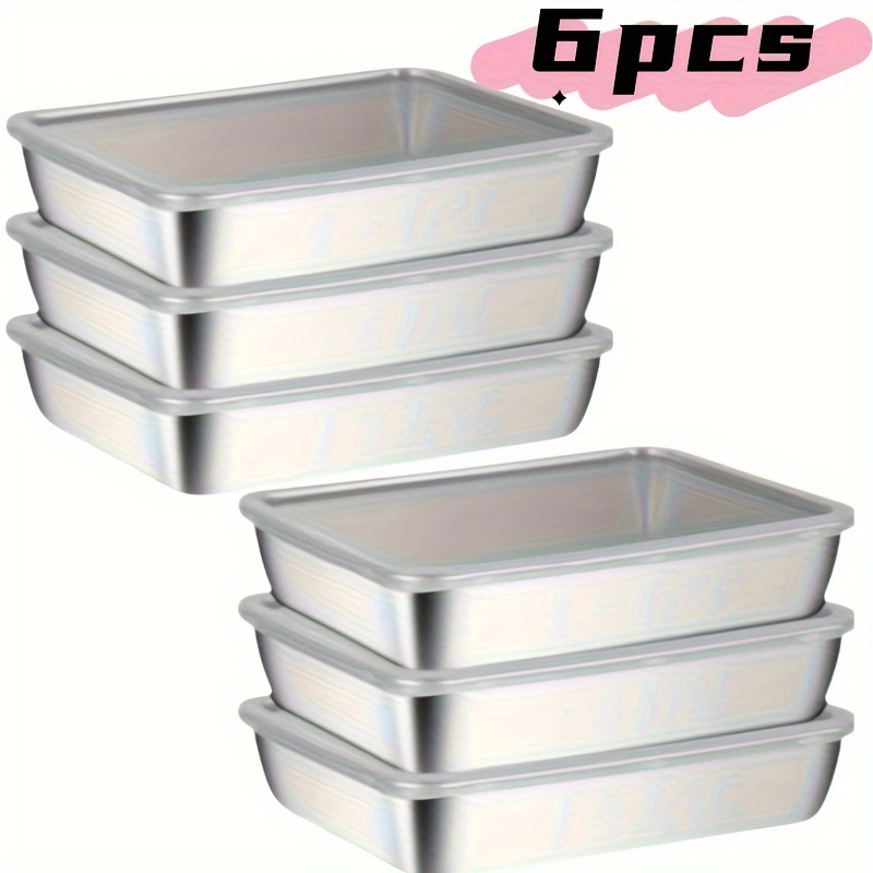 

6pcs Steel Food Storage Clear - -, Dishwasher Safe, Bpa-free For Organization