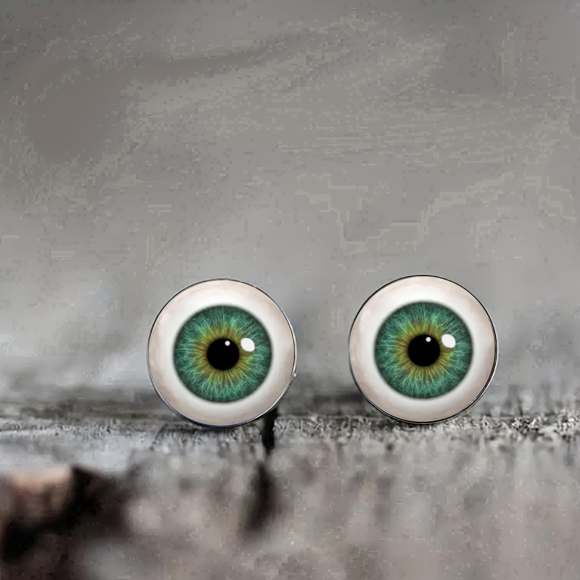 

1 Pair Of Imitation Cartoon Eyes Stainless Steel Stud Earrings, Personality Exaggerated Style Ladies And Men Party Wear Earrings Halloween Gifts