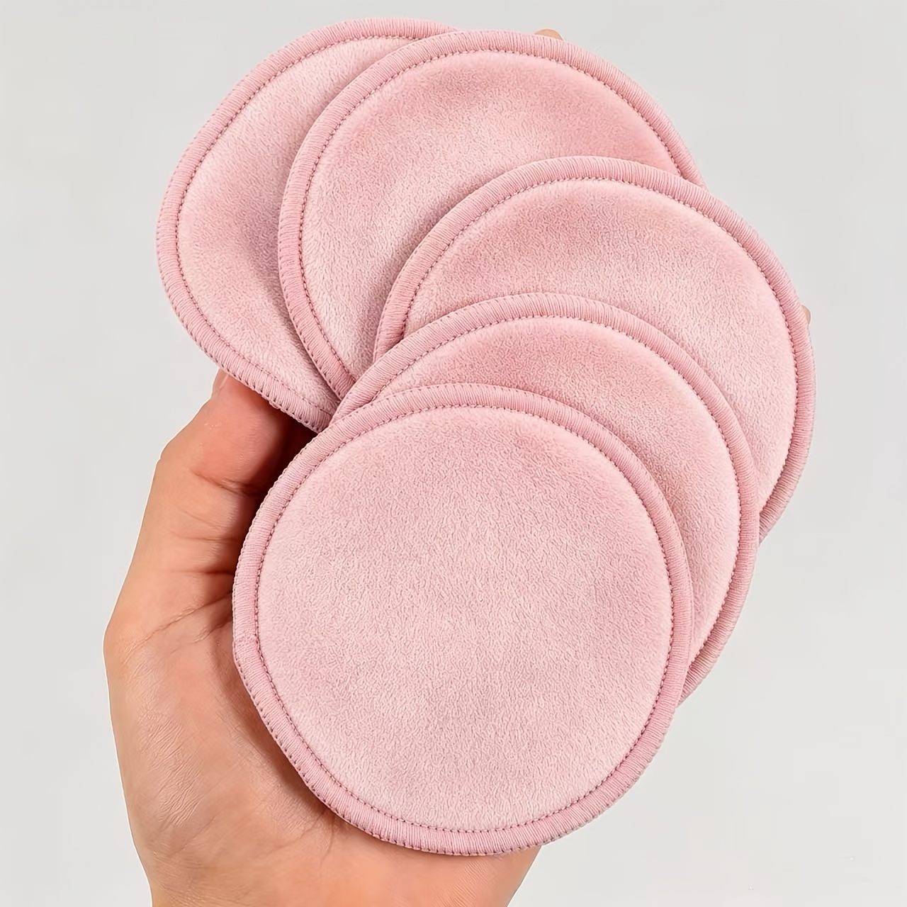 5-pack Quick Makeup Remover Pads, Reusable Washable Cleansing Wipes, Hydrophilic Pu Material, Fragrance-free, For Deep Cleansing With Facial Cleanser Or Makeup Remover