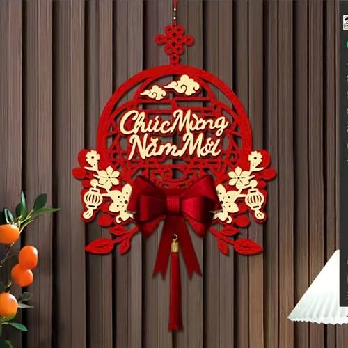 2026 traditional red chinese knot hanging ornaments with decorative butterflies and tassels for christmas spring festival and new year celebrations non electric featherless home decor set