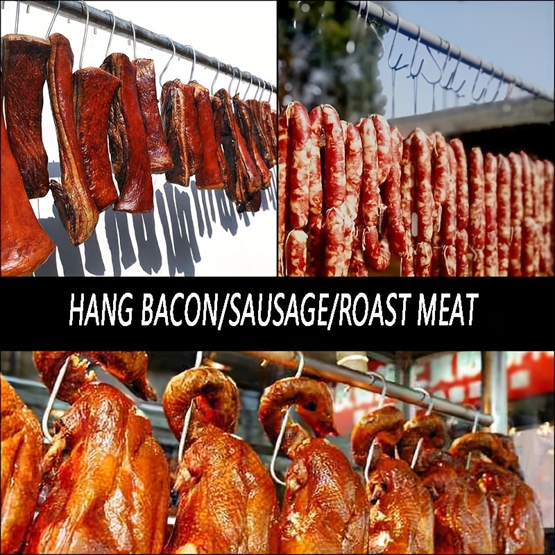 Stainless Steel Bacon Hanger, Smoker Hooks For Roast, Duck, Chicken, Bacon, Meat  Hooks For Smoking, Hams Meat Hanging Tool For Processing, Cooking, Bb