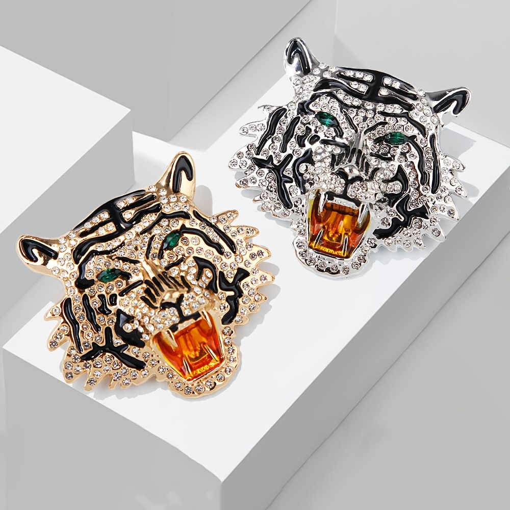 Retro Tiger Head Brooch, Unisex Accessory