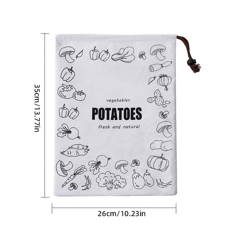 TEMU Reusable Potato Onion Storage Bags - Keeping And Sprouting Prevention, Drawstring Closure, Mixed , Suitable For Storing Potatoes, Onions, And