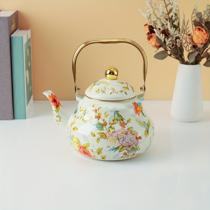 Enamel Teapot, European Style Enamel Kettle, Travel Teapot, Universal Electric Stove Compatible