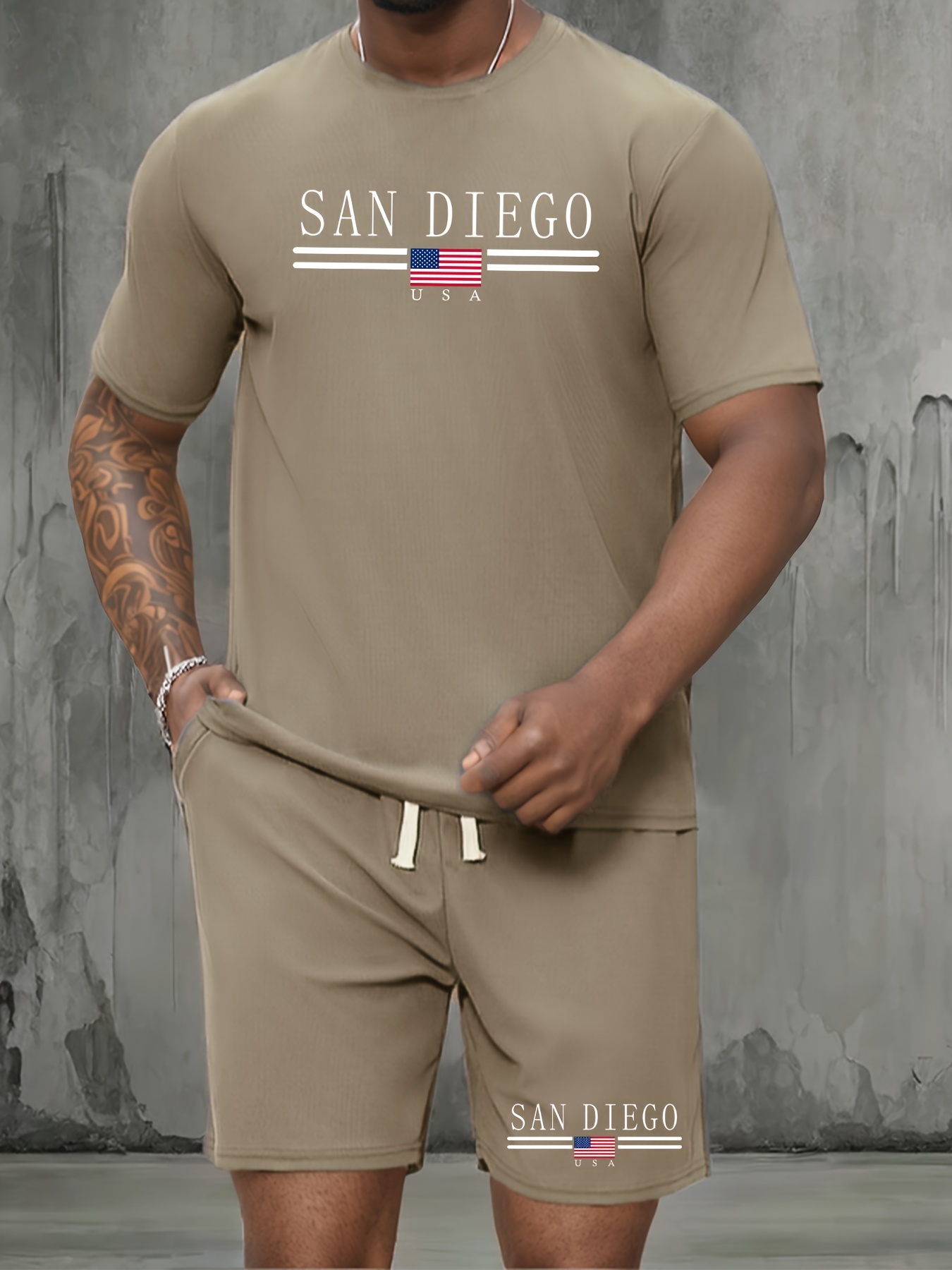 waffle knit short sleeve matching set summer casual in Temu Oman