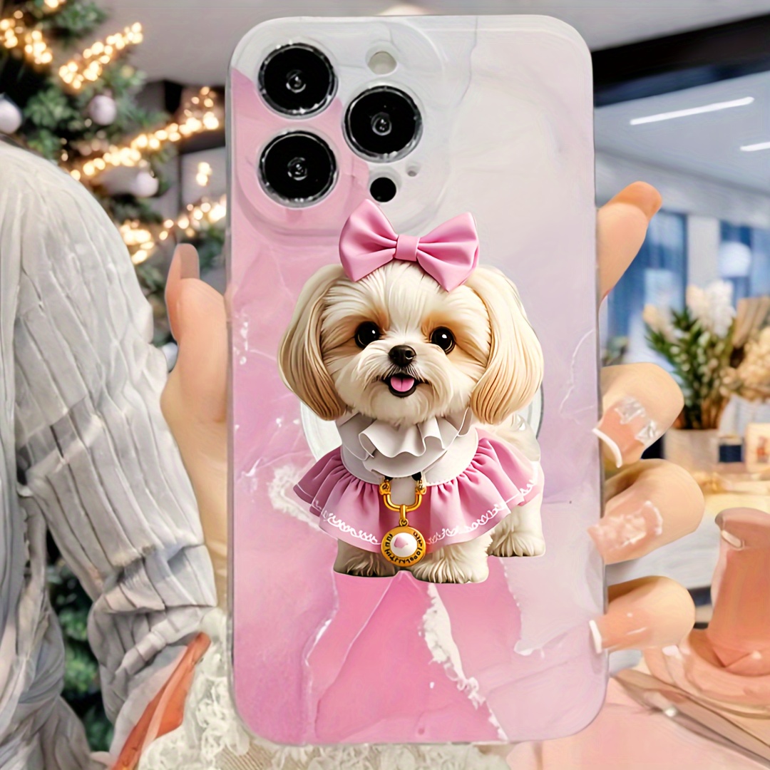 

1pc Cute Yorkshire Terrier Puppy Phone Stand, Acrylic Mobile Holder With , Portable Luxurious Bracket, Ideal Gift