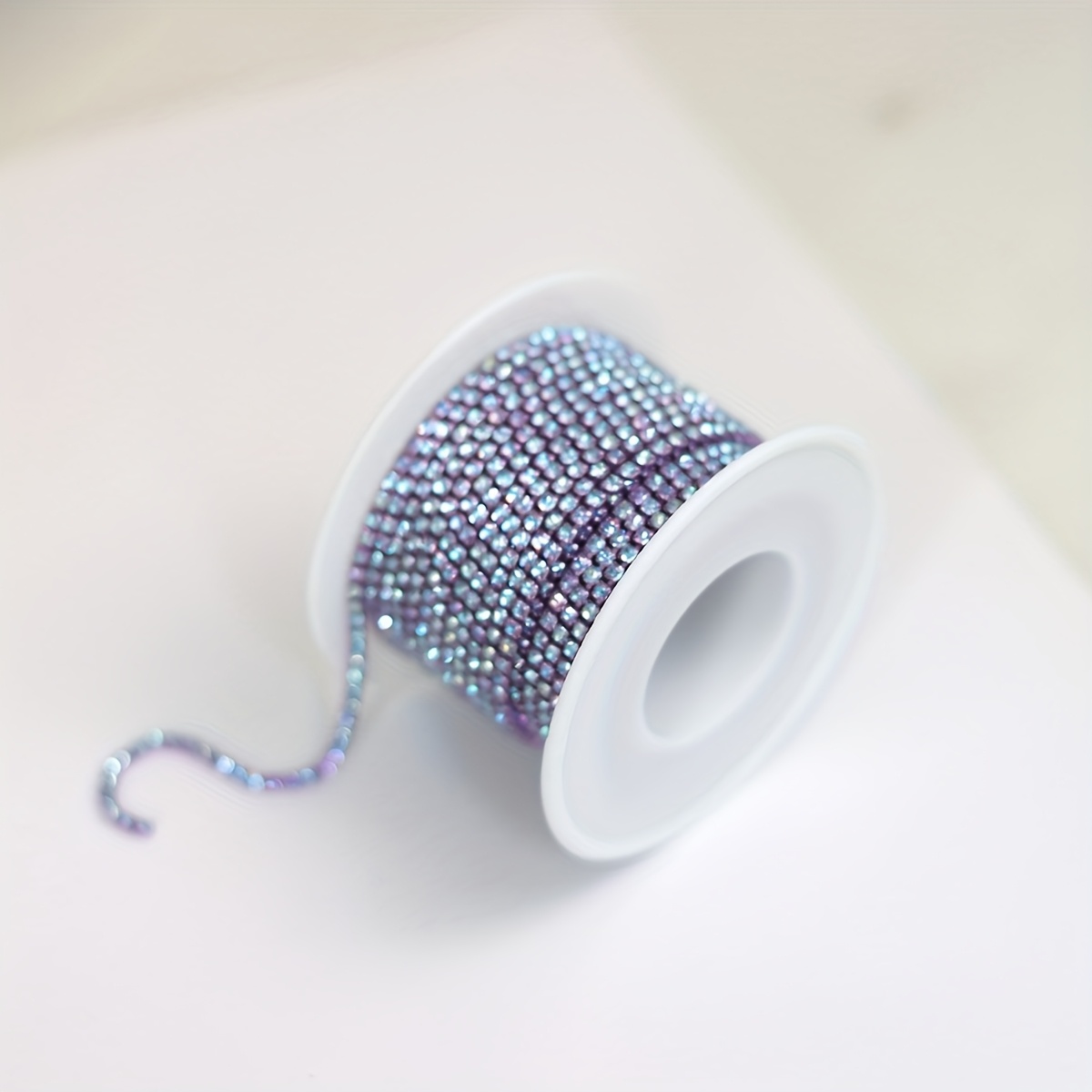 Image of 2mm Wide Multicolor Ab Iridescent Glass Rhinestone Chain Clothing Bags Nails Phone Cases And Other Decorative Rhinestone Chains