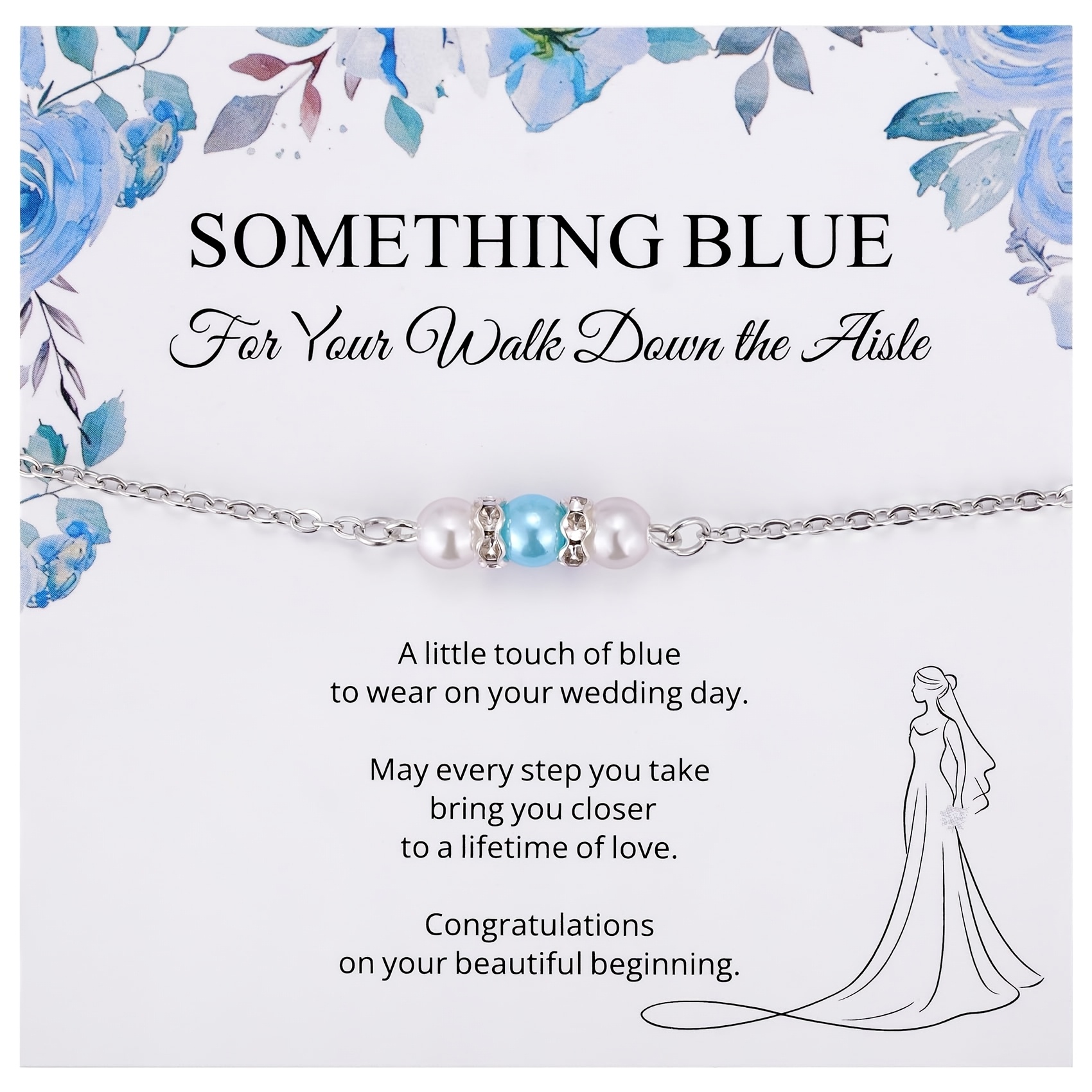 TEMU Anklet For The Bride, Wedding Party Blue Anklet Gift, Perfect For Wedding Holidays And Casual Attire