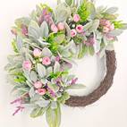 1 7 inches spring and summer floral wreath door hanging basket beautiful artificial spring and summer wreath welcome sign for the front door porch cottage decoration
