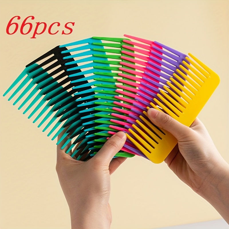 TEMU 35/66pcs, Customized Name Information Wide-tooth Flat Comb Hair Styling Plastic Comb Comb, Perfect For Engagement, Wedding, Party, Company Hotel