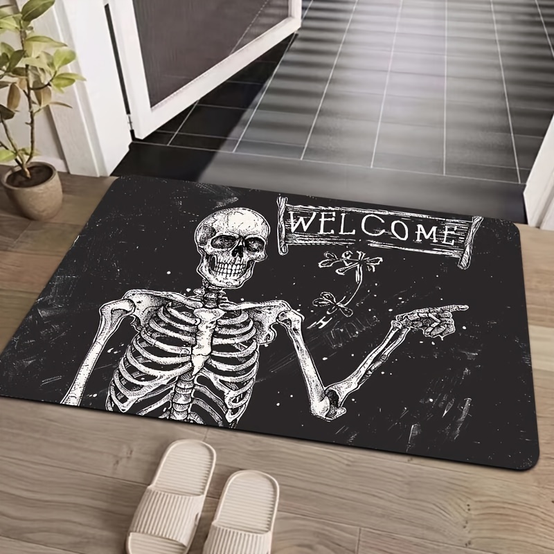 

Welcome Non-slip Floor Mat - Machine Washable, Perfect For Laundry, Bathroom, Kitchen, Living Room & Bedroom Decor