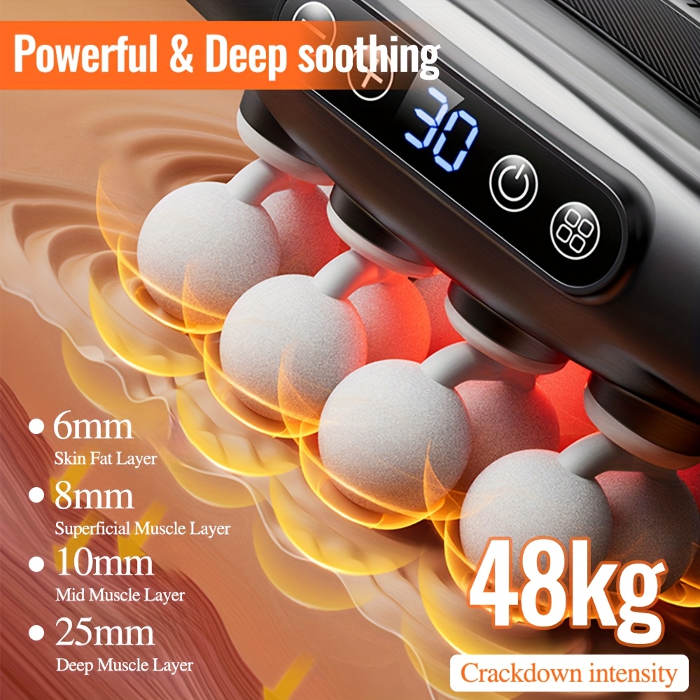 16 Head Massage Gun Set, Deep Tissue Massage Gun Portable with 3 Modes & 30 Intensities, Red Light, Powerful Power, Quiet Percussion Massager for Legs, Waist, Buttocks Muscles, for Home Travel, Gift for Friends And Family, Brithday Gift