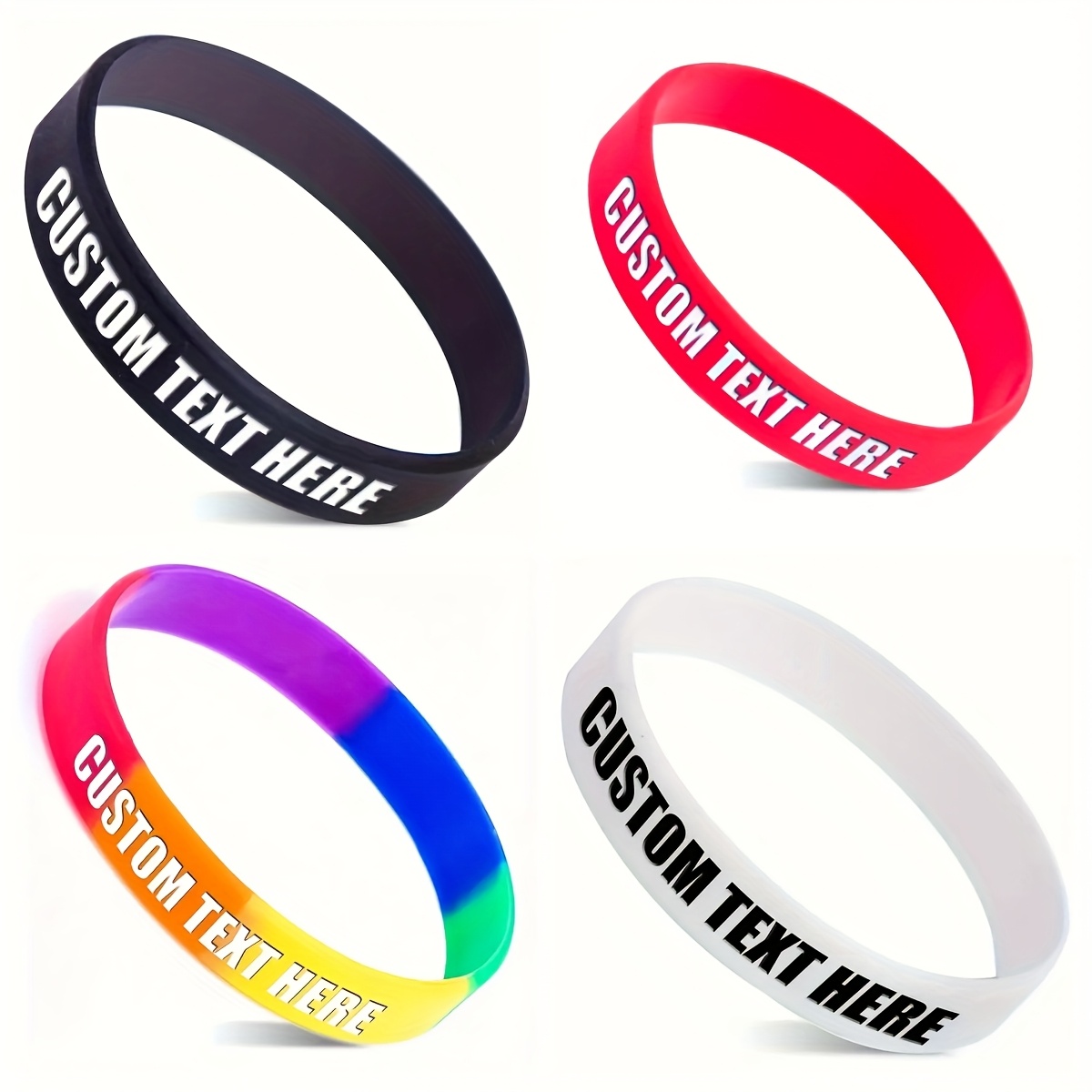112pcs Customizable Multicolor Silicone Bracelets for Events