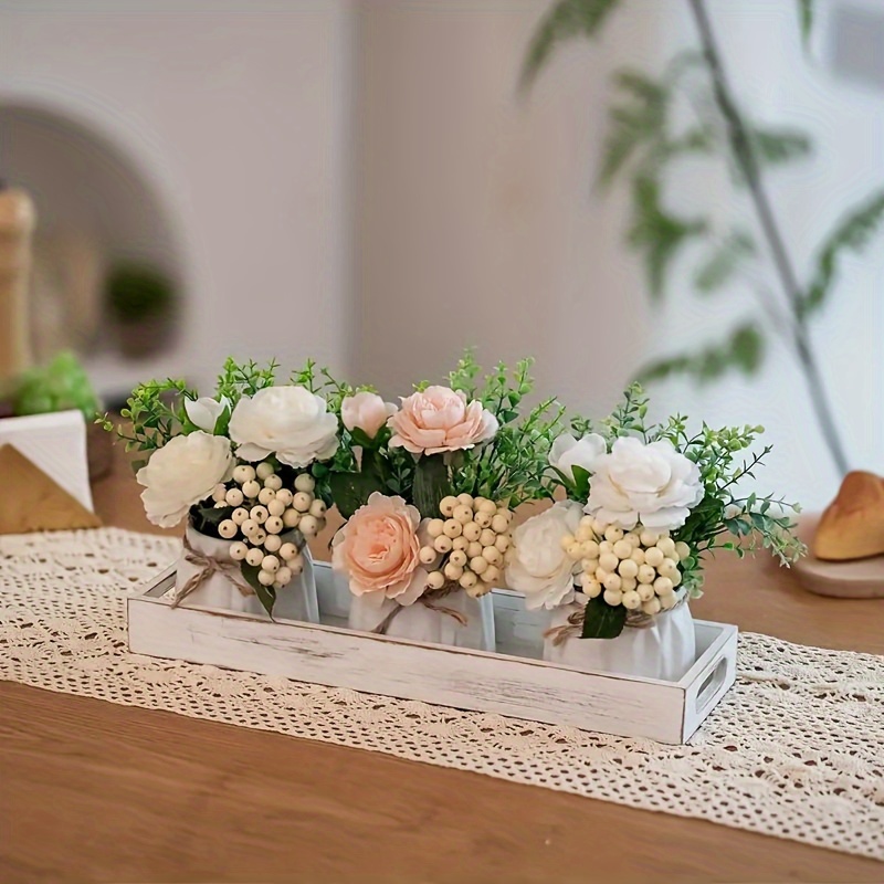 Image of 1 Rusty Wooden Tray - Slim And Decorative, Centerpieces, Candles, And Home Decor - Stylish Cutting Handle, Suitable For Coffee Tables, Living Rooms, And Bathrooms