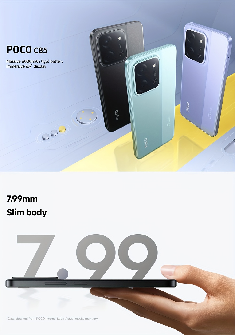 Xiaomi Poco C85 slim design