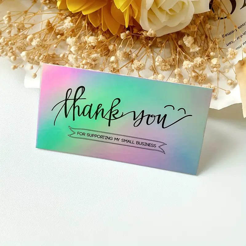 50 pack holographic thank cards small business 2x3 5 inch - Temu 50 pack holographic thank cards small business 2x3 5 inch - Temu