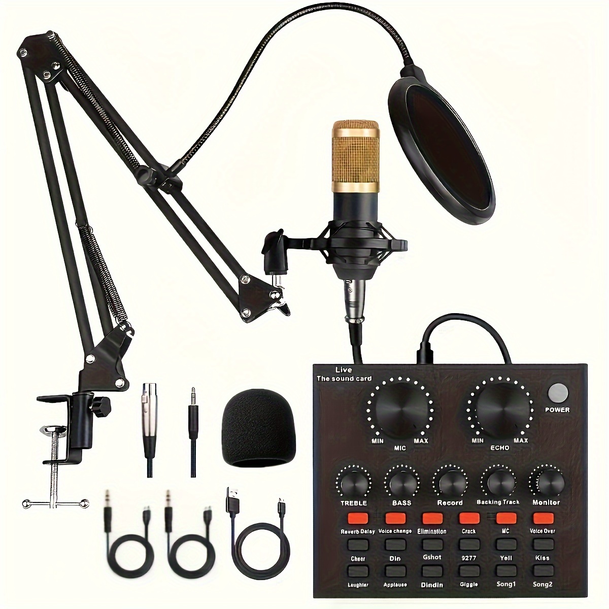 

Podcast Equipment Bundle, Podcast And V8 Sound Card, Voice Changer-audio Interface - Suitable For Recording, Singing, And Games.