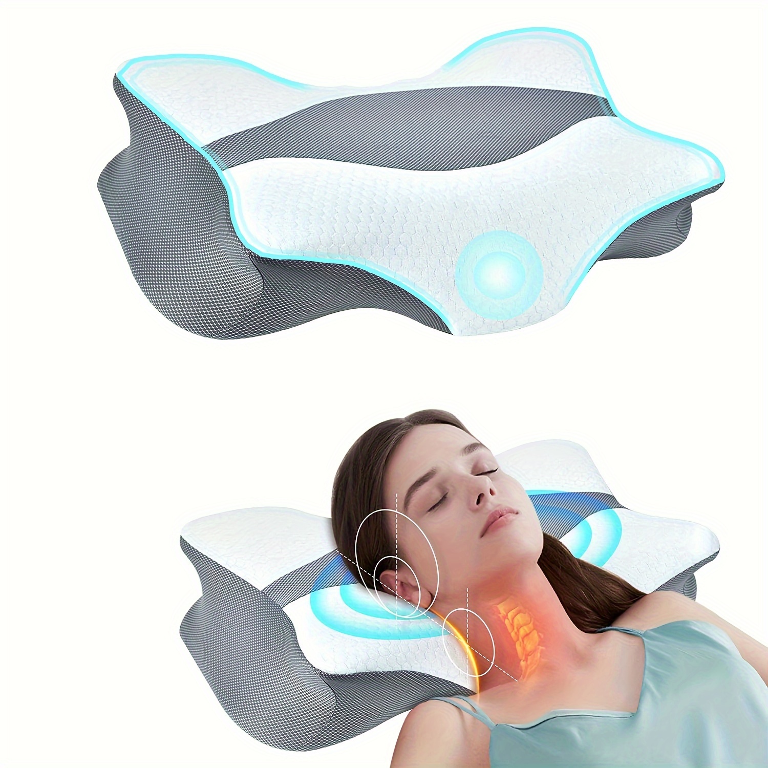 Side Sleeper Travel Pillow With Ergonomic Memory Foam Design