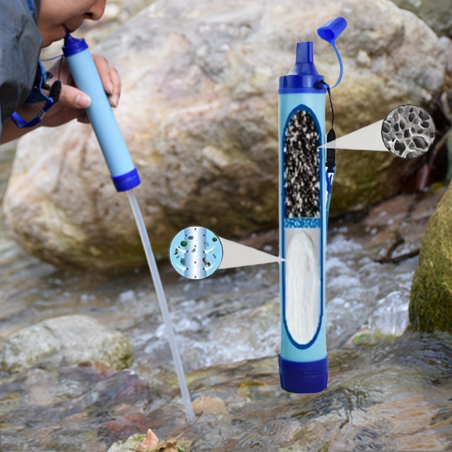 

1pc Portable Water Filter For Hiking, Camping, Travel, And Emergency Survival, Outdoor Activities, Backpacking