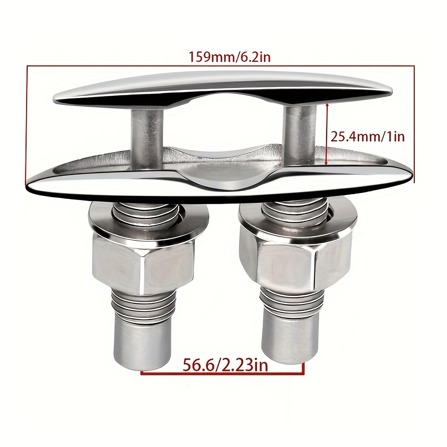 1pc Boat Pull Up Deck Cleat 5 Inch 6 Inch, Steel Heavy Duty Marine Dock Cleat, Hidden Flush Mount Marine Cleat For Kayak