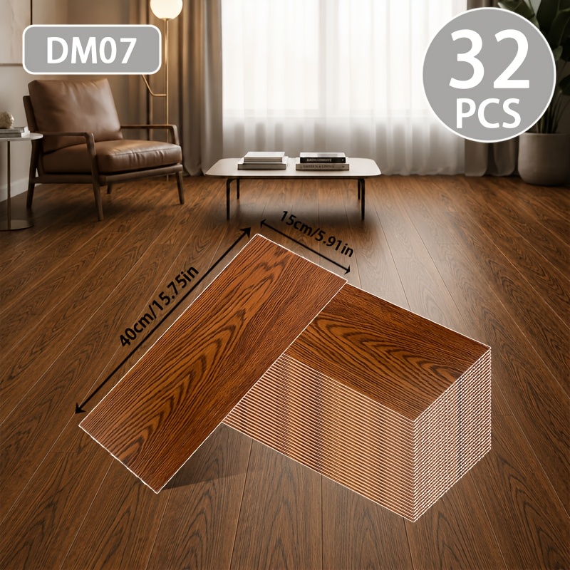TEMU 32pcs, Self-adhesive Waterproof Grain Floor Sticker, Peelable, Easy To Remove, Wear-resistant And Waterproof, Self-adhesive Floor, Suitable For